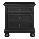 Bedroom Furniture Black Finish Bun Feet Nightstand with Hidden Drawer Casual Transitional Bed Side B01146201