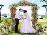 Garden Arch Trellis - PE-Coated Metal, 67"x15.5"x83" Plant Support for Climbing Vines 81969582