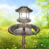 42"bird bath feeder with flowerpot base and Solar. Bronze 87996650