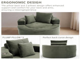 Round Sofa Bed with Memory Foam Sectional Couches for Living Room, Cloud Couch with three pillows, W3224P444283