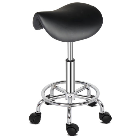 ZUN Saddle Stool Ha Ha Feet Rotation Bar Stool Black 56765633