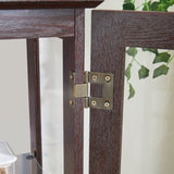 2 Doors Curio Cabinet with Tempered Glass Doors, Curio Cabinets with Mirrored Back Panel and W2275P178893