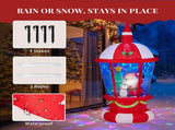 7.3FT Lighted Christmas Inflatable Decoration, Inflatable Lighthouse with Santa and Penguin, Funny 63115629