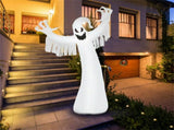 Spooky Halloween Inflatable Ghost - 12 ft Tall with LED Lights, Waterproof Fabric, Spikes/Ropes for 14097654