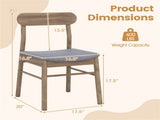 2PCS Solid Rubber Wood Dining Chairs , 400 LBS Capacity Padded Upholstered Kitchen Chairs 61673788