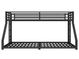 Metal Twin XL over Queen Bunk Bed for Teens and Adults,Noise Reduced/No Box Spring Needed, Black W1580P243343