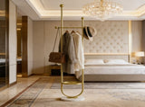 Clothing Rack, Golden Metal Freestanding Heavy Duty Clothes Rack with Marble Base, Multipurpose 04121908