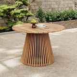 Outdoor Acacia Wood Patio Dining Table, 47.25-inch extra-large round dining table,for Backyard, N770P313798L