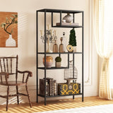 Modern Storage Shelf with 4 Compartments & Metal Legs, Freestanding Organizer,Book Display T2398P286673