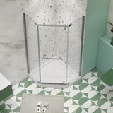 Pivot shower door, with 1/4" tempered glass , 34.75 in. x 72 in. Frameless Neo-Angle Pivot Shower W2122131072