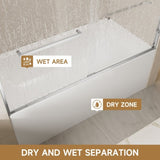 60" W x 57" H Aluminum Frame Double Sliding Shower Door, Soft-Close Chrome Bathtub Door, 1/4" W3377P308212