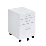 ZUN White and Chrome 3-Drawer Rectangular File Cabinet B062P184520