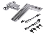 Adjustable Trailer Hitch Fits 2" Receiver, 10" Drop/Rise 12500 LBS GTW 2" & 2-5/16" Dual Ball with 97458789