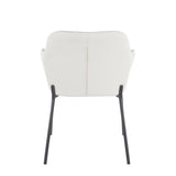 Daniella Contemporary Dining Chair in Black Metal and Cream Fabric by LumiSource - Set of 2 B202P223489