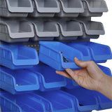 Blue wall mounted tool storage rack kit with storage box 07728243