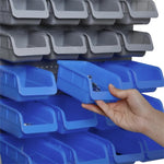 ZUN Blue wall mounted tool storage rack kit with storage box 07728243