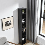 8-Tier Media Tower Rack, CD DVD Slim Storage Cabinet with Adjustable Shelves, Tall Narrow Bookcase W1781105106