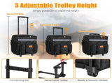 35L Rolling Cooler Bag 2-in-1 Insulated Lunch Backpack with Telescopic Handle Wheels Adjustable 09732445