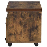Weathered Oak and Black 1-Drawer File Cabinet B062P189144