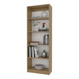 Dam Bookcase with Open Storage and 5 Shelves, Natural Oak and White B128P314793