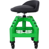 Pneumatic 360 Degree Swivel Mechanics Rolling Creeper Seat, Heavy Duty Rolling Mechanics W46590154