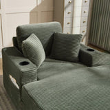 Corduroy Upholstered Chaise Lounge Sofa,Magazine bag,Detachable Cushions Deep Seat for Living W2120P322754