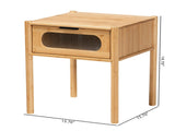 Modern Transitional Natural Brown Bamboo Wood 1-Drawer End Table 91721058
