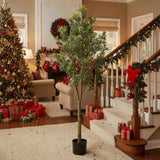 6FT Tall Artificial Plant Greenery Natural Artificial Tree Faux Potted Tree with Natural Look Leaves 39819826