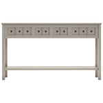 ZUN Rustic Entryway Console Table, 60" Long Sofa Table with two Different Size Drawers and Bottom Shelf 30833518