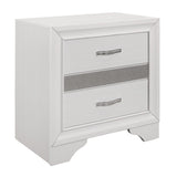 Glamorous Bedroom Furniture 1pc Nightstand of Drawers with Hidden Felt-Lined Jewelry Drawer White B01162539