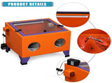 25 Gallon Bench Top Air Sandblasting Cabinet Sandblaster Blast Large Cabinet Orange 73778394
