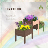 ZUN Wooden Planter、Flower shelf,Wood Planter Box-Coffee 00457272