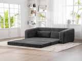 71" 2-in-1 Pull Out Foldable Loveseat Sofa Bed with Armrest & Backrest Pillows, Convertible Chenille W3118P388902
