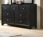 ZUN 1pc Modern Glam Style Black Finish Glam Seven Drawer Dresser Embossed Crocodile Pattern Wooden B011P217897