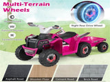 2 in 1 Kids Ride On ATV with Removable Trailer, 6V Electric Quad for Toddlers Ages 3 Rose Red 41959121