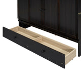 Full Size Murphy Bed with USB Port and a Large Drawer, Espresso N708P205903P