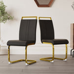 ZUN Modern Dining Chairs,PU Faux Leather High Back Upholstered Side Chair with C-shaped Tube. Plating W2189133301