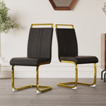 ZUN Modern Dining Chairs,PU Faux Leather High Back Upholstered Side Chair with C-shaped Tube. Plating W2189133305