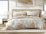3-Piece Full/Queen 100% Cotton Sateen Duvet Cover Set,Terracotta/Linen B035P408291
