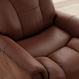 Global Home Swivel Glider Recliner with Manual Adjustable Headrest & Footrest In Oslo Pecan B339P323111