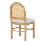 ZUN TREXM 4 Retro Upholstered Chairs with Rattan Backrests for Dining Room and Kitchen N715P170418E