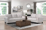 ZUN Modern Transitional Sand Hued Textured Fabric Upholstered 1pc Sofa Attached Cushions Living Room B01156550