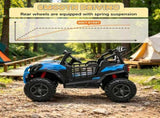 Blue 24V Kids Ride-On Car 2 Seater, Spring Suspension, 3 Speed, Remote Control & LED Lights 83451080