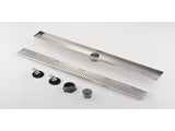 24 Inch Linear Shower Drain with Removable Square Patterned Grate, 304 Stainless Steel with Hair 65920613
