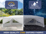 10'x20' Instant Pop Up Canopy Tent White, 6 Side Panels 2 Doors 4 Mesh Windows, 28/22mm Powder 16932218