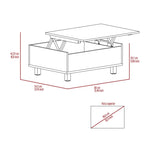 ZUN Tilton Rectangle Lift Top Coffee Table Black Wengue B06280625