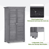 ZUN TOPMAXen Garden Shed 3-tier Patio Storage Cabinet Outdoor Organizeren Lockers with Fir WF285327AAE