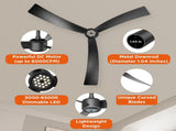 52 Inch Ceiling Fans with Lights Led Remote Control Low Profile Flush Mount for Living Room Bedroom 95151512