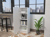 Belleria Single Door Pantry Storage Cabinet with Four Interior Shelves -White B20091833