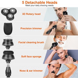 5 In 1 Electric Razor Shaver Rechargeable Cordless Head Beard Trimmer Shaver Kit IPX6 Waterproof Dry 49199989